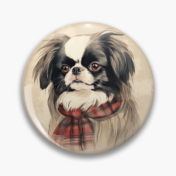 Item preview, Japanese Chin Christmas Plaid Watercolor designed and sold by rafaeltto.