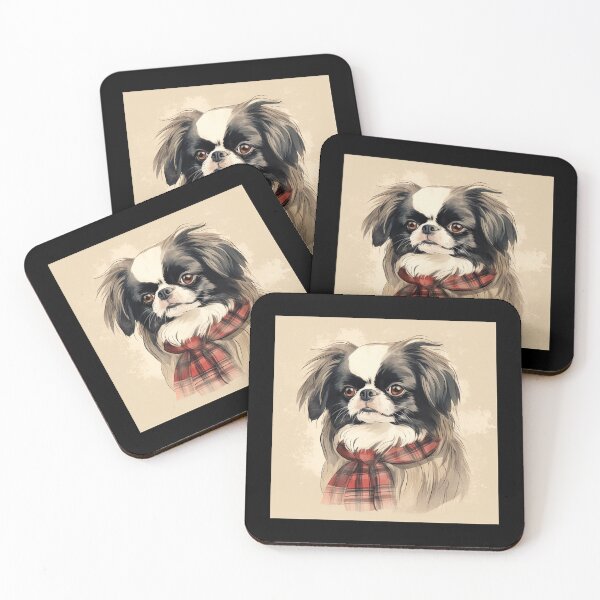 Item preview, Japanese Chin Christmas Plaid Watercolor designed and sold by rafaeltto.