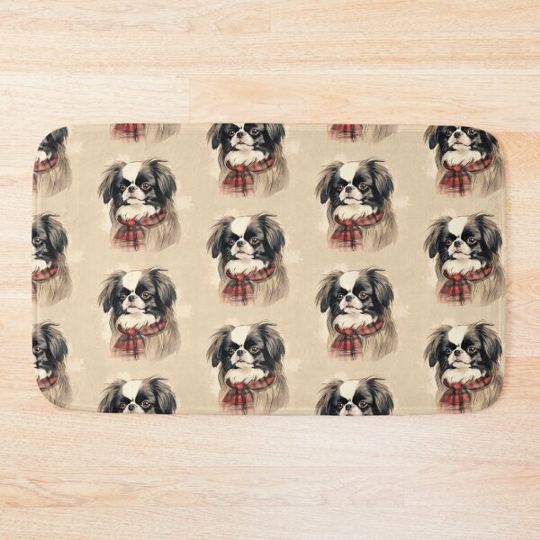 Item preview, Japanese Chin Christmas Plaid Watercolor designed and sold by rafaeltto.