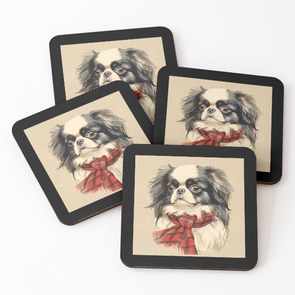Item preview, Japanese Chin Christmas Plaid Watercolor designed and sold by rafaeltto.