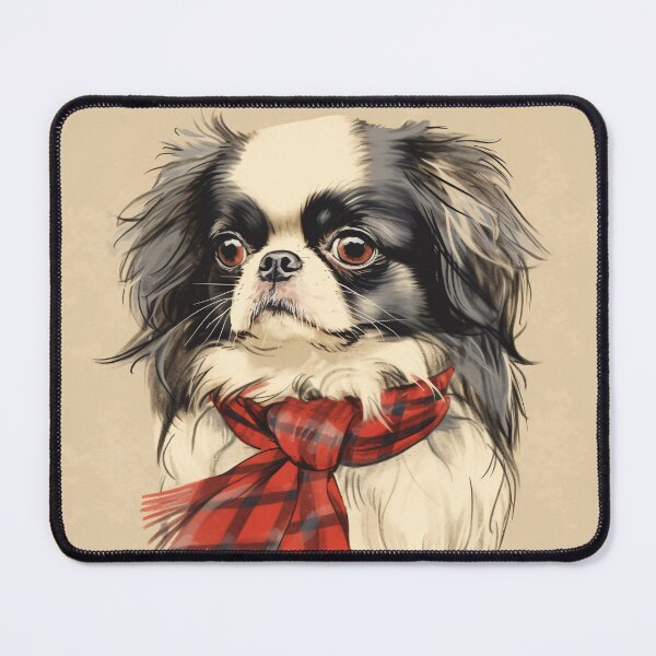 Item preview, Japanese Chin Christmas Plaid Watercolor designed and sold by rafaeltto.