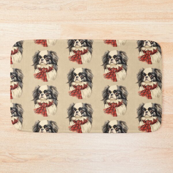 Item preview, Japanese Chin Christmas Plaid Watercolor designed and sold by rafaeltto.