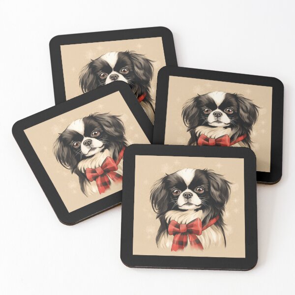 Item preview, Japanese Chin Christmas Plaid Watercolor designed and sold by rafaeltto.