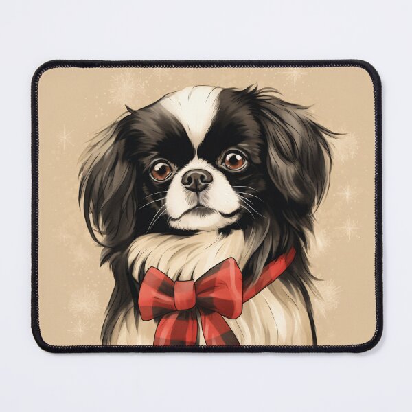 Item preview, Japanese Chin Christmas Plaid Watercolor designed and sold by rafaeltto.
