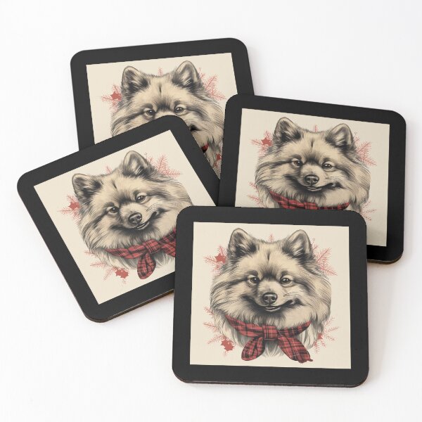 Item preview, Keeshond Christmas Plaid Watercolor designed and sold by rafaeltto.