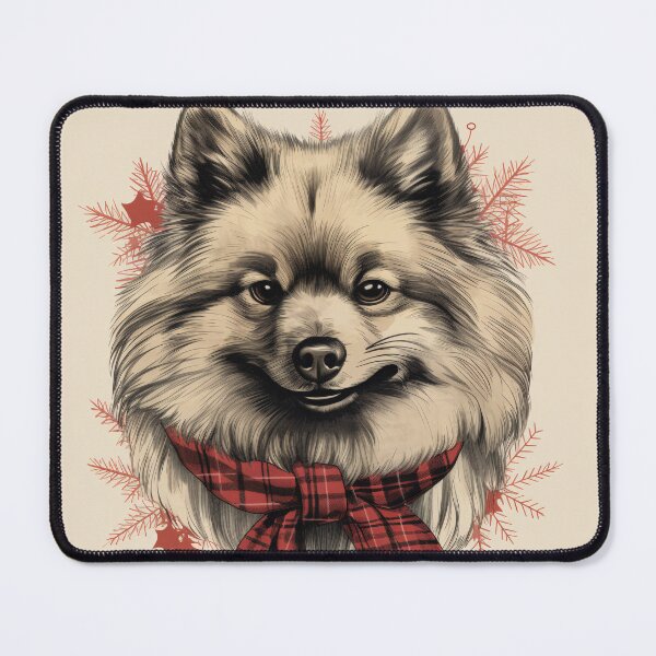 Item preview, Keeshond Christmas Plaid Watercolor designed and sold by rafaeltto.