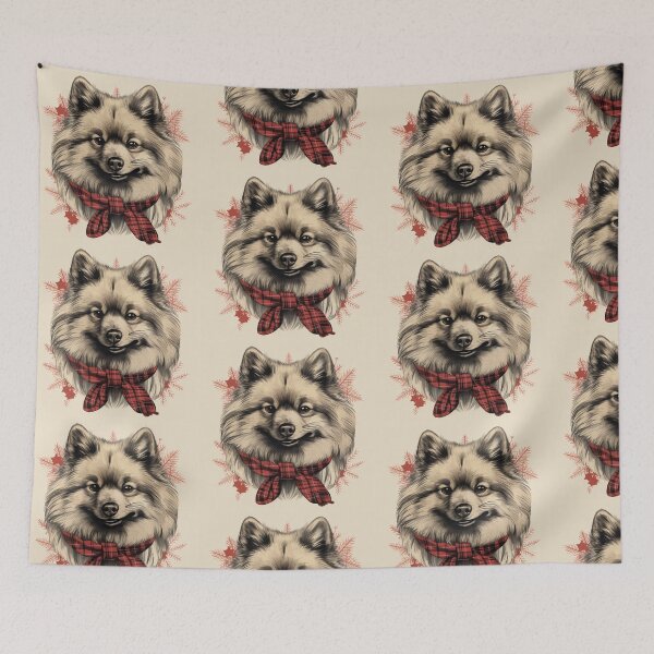 Item preview, Keeshond Christmas Plaid Watercolor designed and sold by rafaeltto.