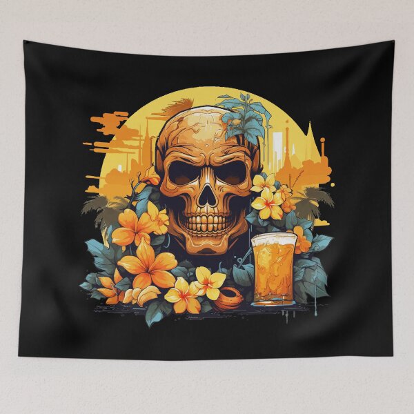 Item preview, Skull and Drink (Vacation Mode) designed and sold by VelvetRoom.
