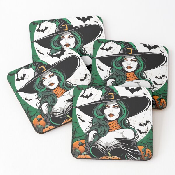 Item preview, Bat Halloween Witch with Pumpkin - T-Shirt designed and sold by PrintyArts.