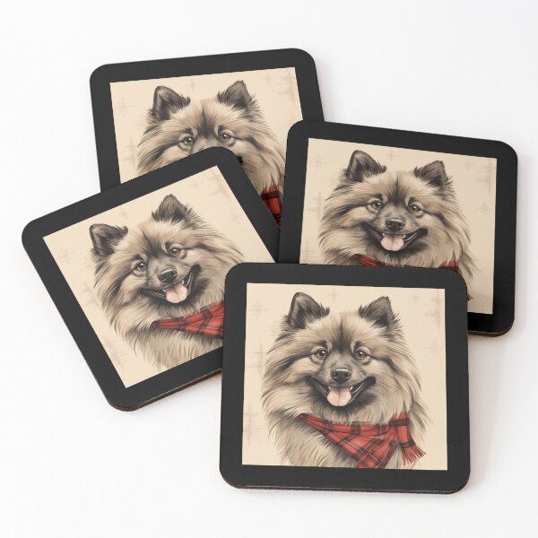 Item preview, Keeshond Christmas Plaid Watercolor designed and sold by rafaeltto.