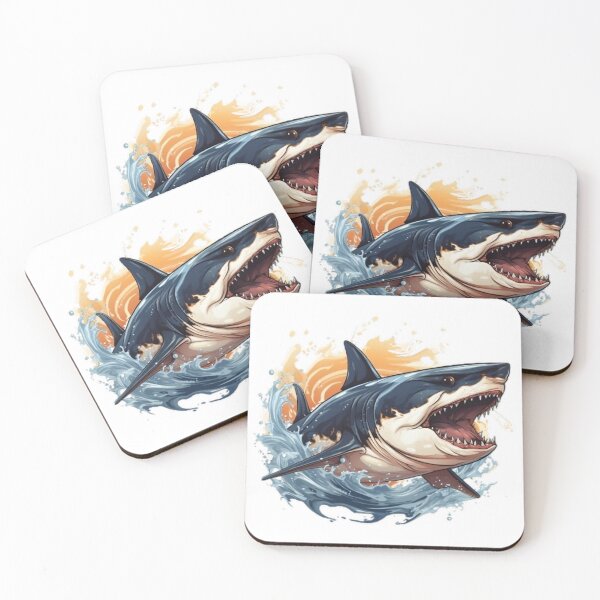 Item preview, A shark jumping through the waves designed and sold by AnimalArtZen.