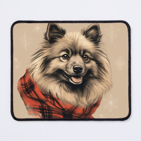 Item preview, Keeshond Christmas Plaid Watercolor designed and sold by rafaeltto.