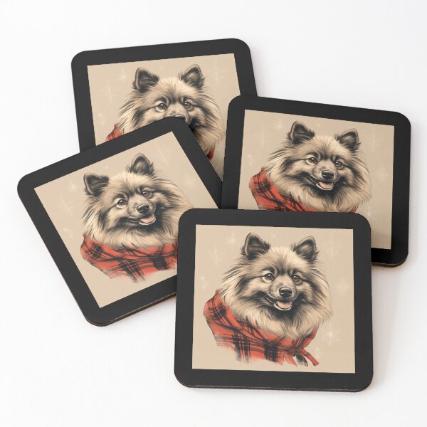 Item preview, Keeshond Christmas Plaid Watercolor designed and sold by rafaeltto.
