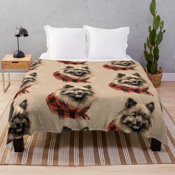 Item preview, Keeshond Christmas Plaid Watercolor designed and sold by rafaeltto.