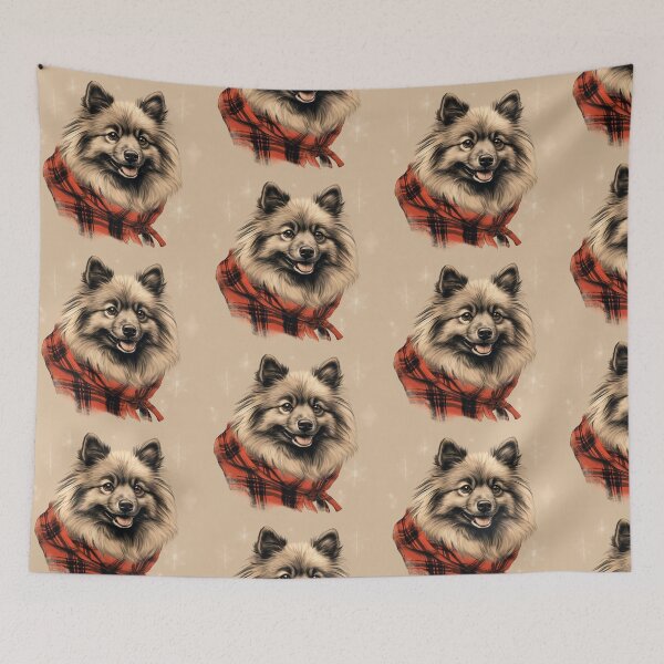 Item preview, Keeshond Christmas Plaid Watercolor designed and sold by rafaeltto.