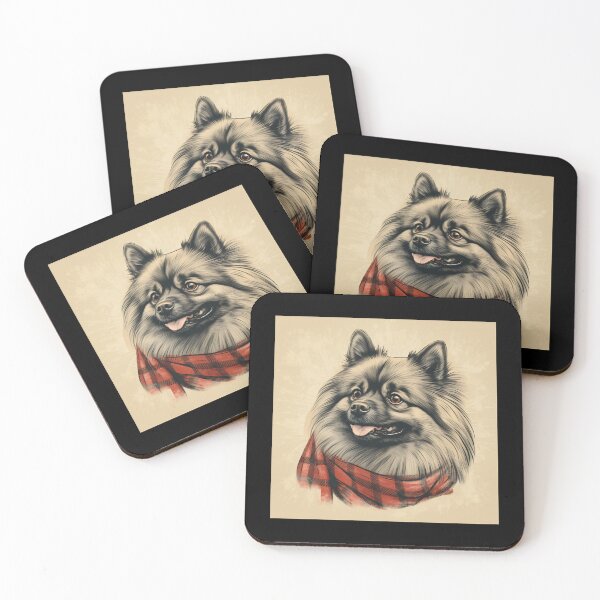 Item preview, Keeshond Christmas Plaid Watercolor designed and sold by rafaeltto.