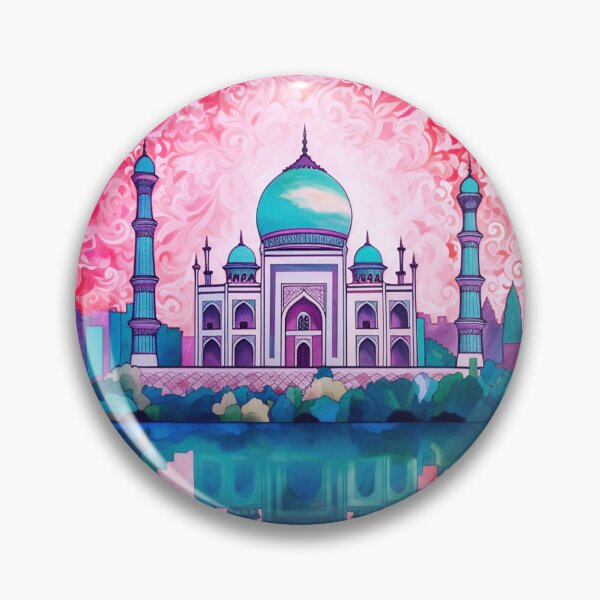 Item preview, The Taj Mahal, India, Sky-pink, AI Generated Art - An Iconic Monument and Beautiful Tomb designed and sold by studioSharonKay.