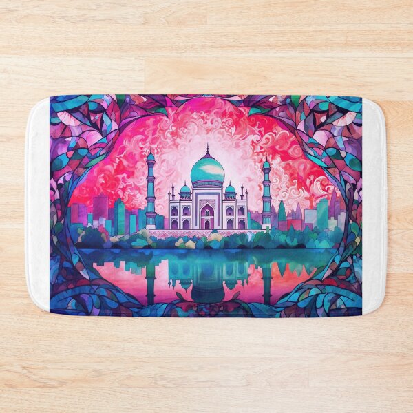 Item preview, The Taj Mahal, India, Sky-pink, AI Generated Art - An Iconic Monument and Beautiful Tomb designed and sold by studioSharonKay.