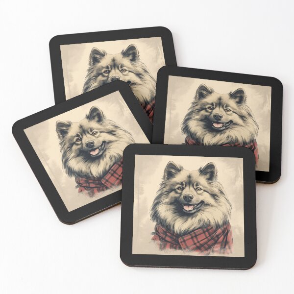 Item preview, Keeshond Christmas Plaid Watercolor designed and sold by rafaeltto.