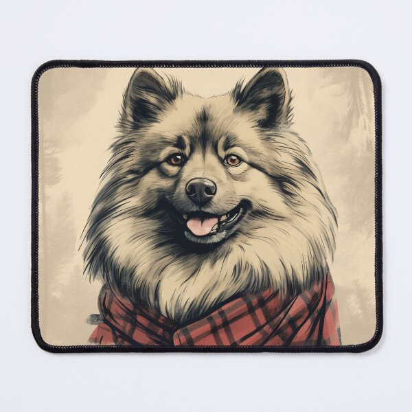 Item preview, Keeshond Christmas Plaid Watercolor designed and sold by rafaeltto.