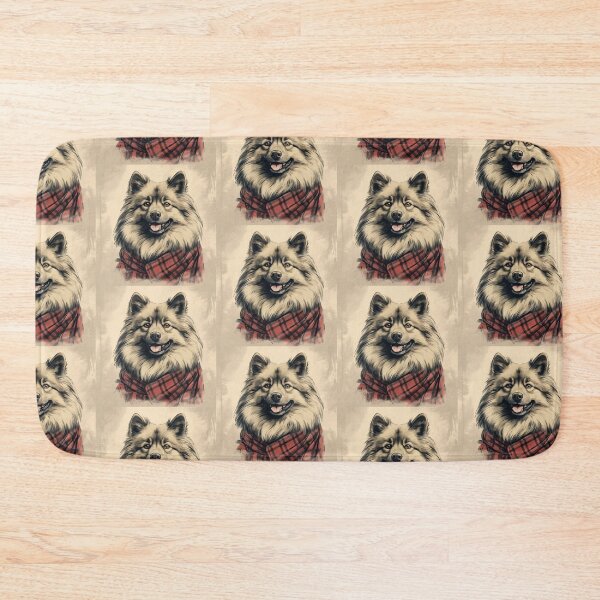 Item preview, Keeshond Christmas Plaid Watercolor designed and sold by rafaeltto.