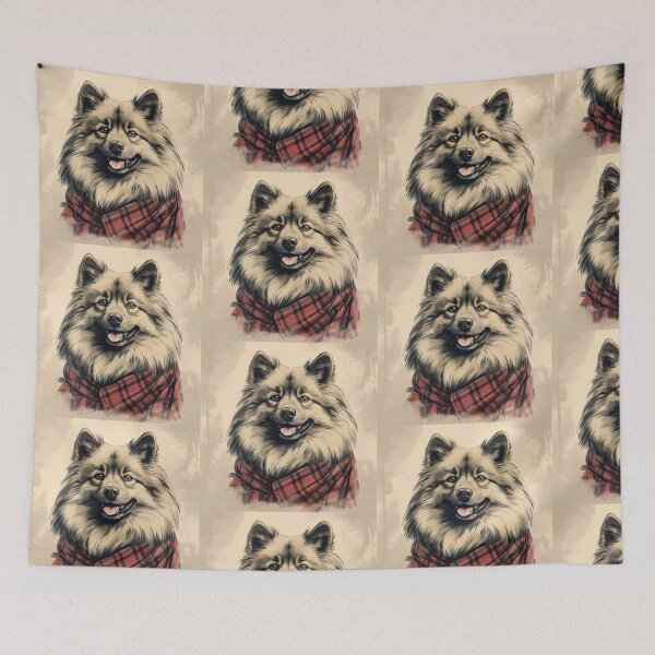 Item preview, Keeshond Christmas Plaid Watercolor designed and sold by rafaeltto.