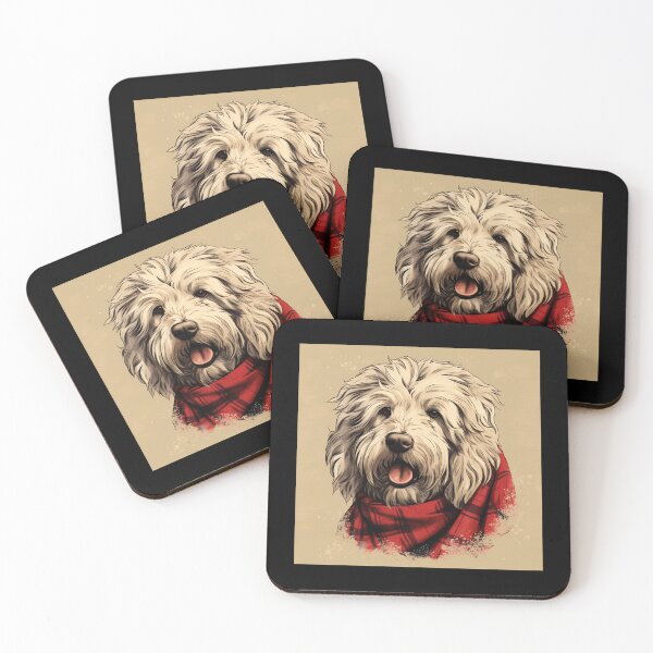 Item preview, Komondor Christmas Plaid Watercolor designed and sold by rafaeltto.