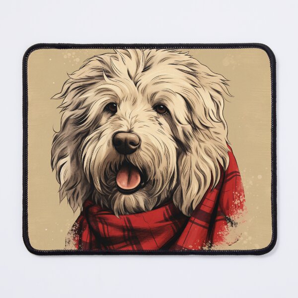 Item preview, Komondor Christmas Plaid Watercolor designed and sold by rafaeltto.