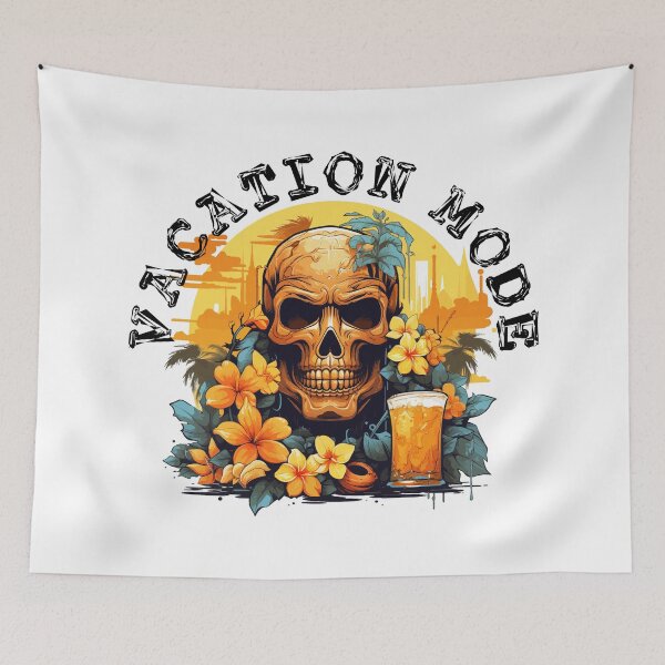 Item preview, Skull and Drink - Vacation Mode (Black Lettering) designed and sold by VelvetRoom.
