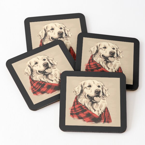 Item preview, Kuvasz Christmas Plaid Watercolor designed and sold by rafaeltto.