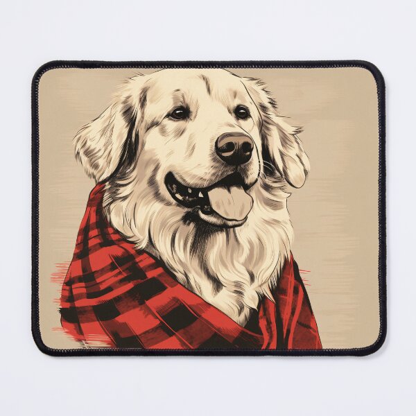 Item preview, Kuvasz Christmas Plaid Watercolor designed and sold by rafaeltto.