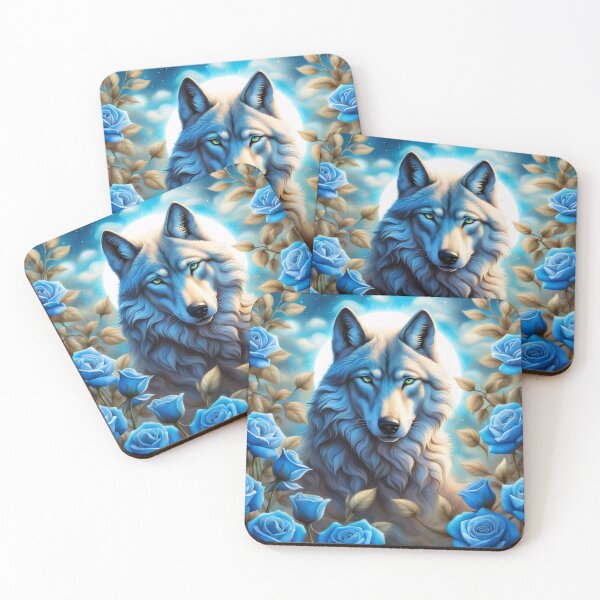 Item preview, Lone Wolf in the Enchanted Blue Rose Garden designed and sold by southerndoll67.