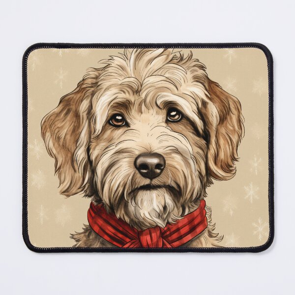 Item preview, Labradoodle Christmas Plaid Watercolor designed and sold by rafaeltto.