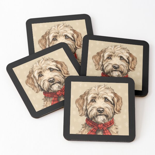 Item preview, Labradoodle Christmas Plaid Watercolor designed and sold by rafaeltto.