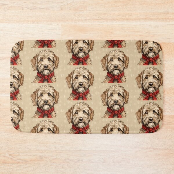 Item preview, Labradoodle Christmas Plaid Watercolor designed and sold by rafaeltto.