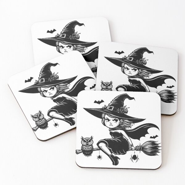 Item preview, Angry flying witch and her owl designed and sold by HcnDesigner.