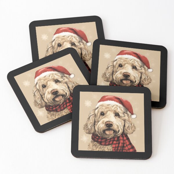 Item preview, Labradoodle Christmas Plaid Watercolor designed and sold by rafaeltto.