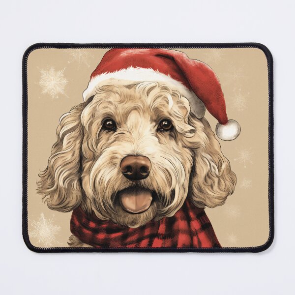 Item preview, Labradoodle Christmas Plaid Watercolor designed and sold by rafaeltto.