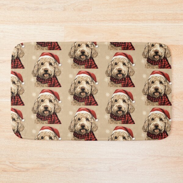 Item preview, Labradoodle Christmas Plaid Watercolor designed and sold by rafaeltto.