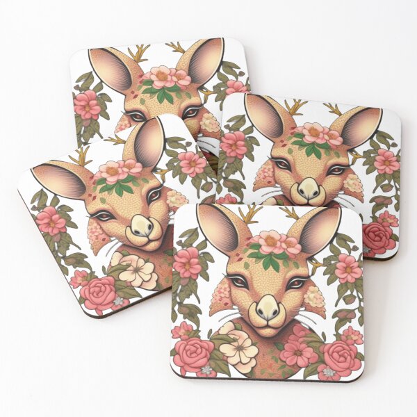 Item preview, Cute Kangaroo floral design  designed and sold by Roxburylane.