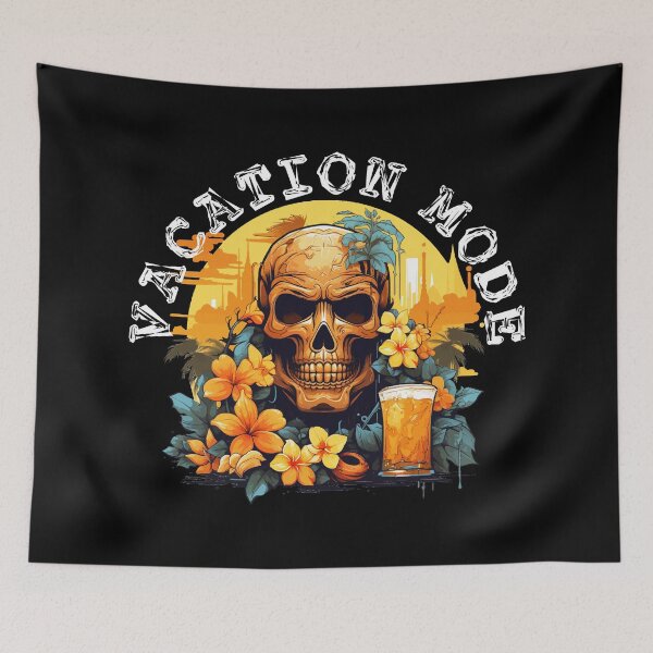 Item preview, Skull and Drink - Vacation Mode (White Lettering) designed and sold by VelvetRoom.