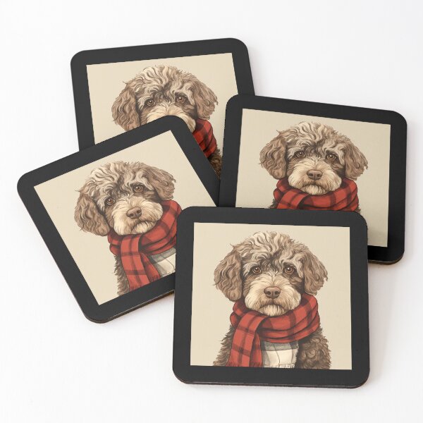 Item preview, Lagotto Romagnolo Christmas Plaid Watercolor designed and sold by rafaeltto.