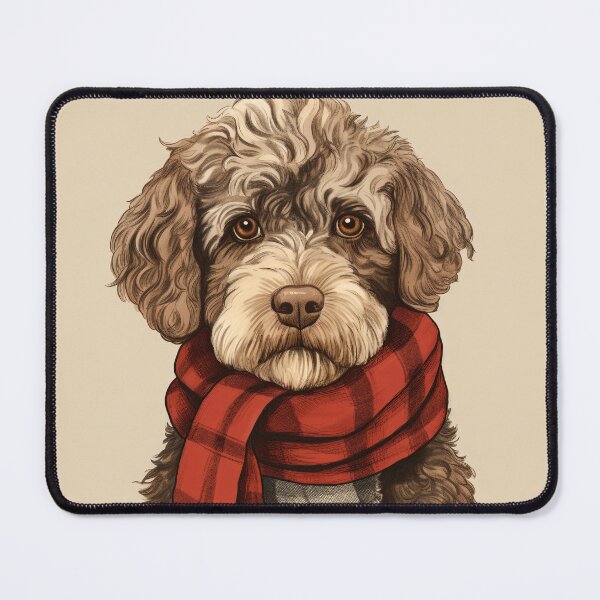 Item preview, Lagotto Romagnolo Christmas Plaid Watercolor designed and sold by rafaeltto.