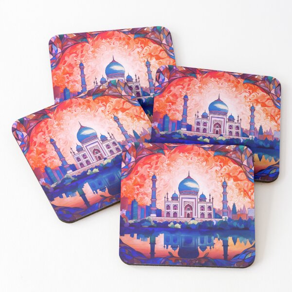 Item preview, The Taj Mahal, India, Orange, AI Generated Art - An Iconic Monument and Beautiful Tomb designed and sold by studioSharonKay.