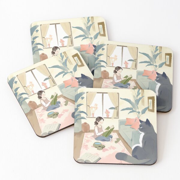 Item preview, Girl Reading With Her Cat In Cozy Room - Bookish Girl Aesthetic designed and sold by Wiss2Arts.