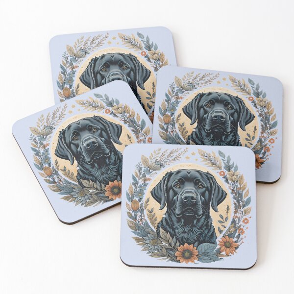 Artikelvorschau, Schwarzer Labrador, umgeben von Blumen entworfen und verkauft von WildStudiio.