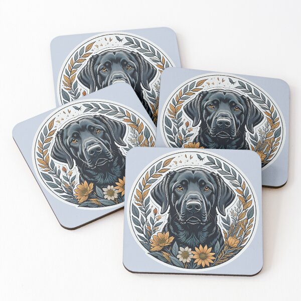 Artikelvorschau, Schwarzer Labrador, umgeben von Blumen entworfen und verkauft von WildStudiio.