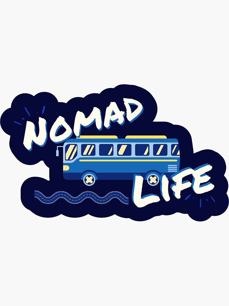 NOMAD LIFE Skoolie School Bus Travel Sticker Sticker for Sale by  SandriaSays