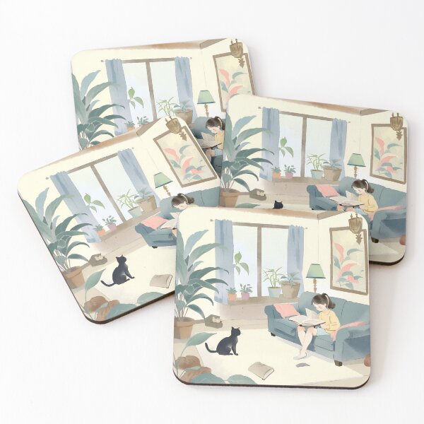 Item preview, Girl Reading With Her Cat In Cozy Room - Bookish Girl Aesthetic designed and sold by Wiss2Arts.