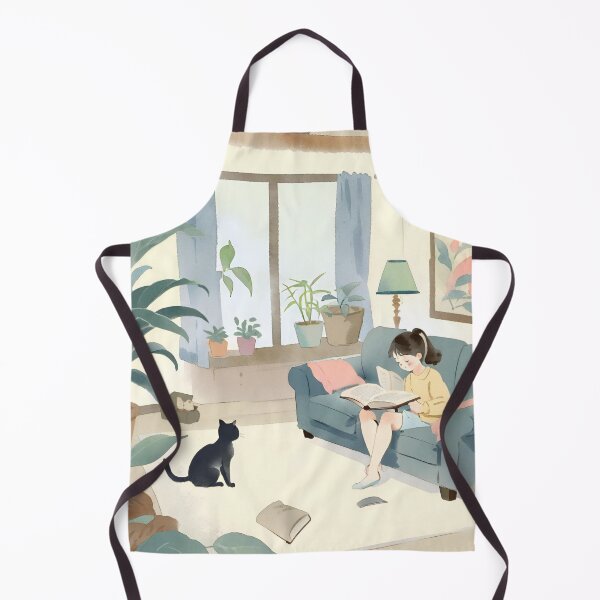 Item preview, Girl Reading With Her Cat In Cozy Room - Bookish Girl Aesthetic designed and sold by Wiss2Arts.